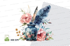 Elegant feather and floral vase Product Image 1