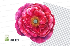 Vibrant red flower clipart png Product Image 1