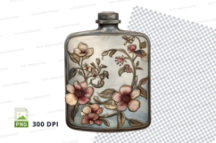 Floral decorated flask clipart png Product Image 1