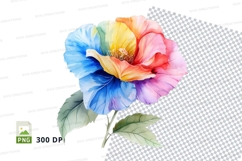 Colorful hibiscus flower clipart png Product Image 1