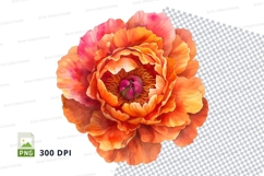 Vibrant orange flower clipart png Product Image 1