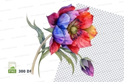 Colorful flower clipart png Product Image 1