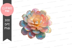 Colorful lotus flower clipart png Product Image 1