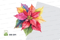 Vibrant poinsettia flower clipart png Product Image 1