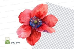 Vibrant red flower clipart png Product Image 1