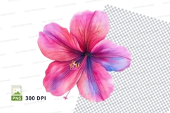 Vibrant pink hibiscus flower clipart png Product Image 1
