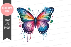 Colorful butterfly clipart png Product Image 1