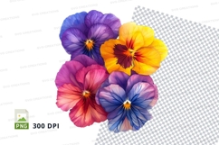 Colorful pansies clipart png Product Image 1