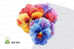 Colorful flowers clipart png Product Image 1