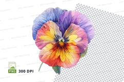 Colorful pansy flower clipart png Product Image 1