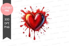 Vibrant heart clipart png Product Image 1