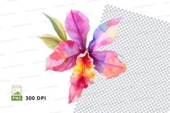 Vibrant orchid flower clipart png Product Image 1
