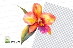 Vibrant orchid flower clipart png Product Image 1
