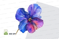 Blue and purple flower clipart png Product Image 1