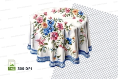 Floral round tablecloth clipart png Product Image 1