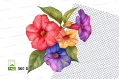 Vibrant flower bouquet clipart png Product Image 1