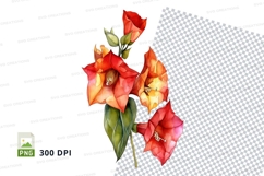 Vibrant red and orange flowers clipart png Product Image 1