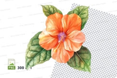 Vibrant orange hibiscus flower clipart png Product Image 1
