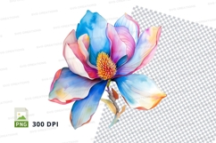 Colorful magnolia flower clipart png Product Image 1