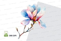 Delicate magnolia flower clipart png Product Image 1