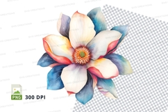 Colorful magnolia flower clipart png Product Image 1