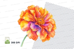Vibrant orange flower clipart png Product Image 1