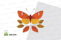 Autumn butterfly on leaves clipart png Product Image 1