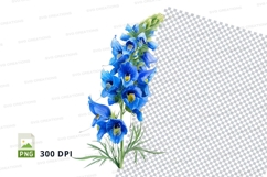 Blue delphinium flowers clipart png Product Image 1