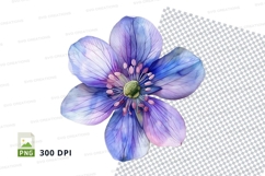 Blue and purple flower clipart png Product Image 1
