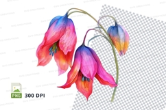 Vibrant multi-colored flowers clipart png Product Image 1