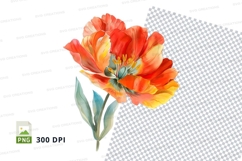 Vibrant orange flower clipart png Product Image 1