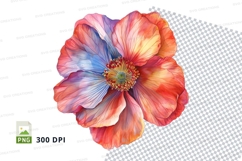 Colorful poppy flower clipart png Product Image 1