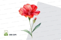 Vibrant red flower clipart png Product Image 1