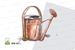 Antique copper watering can clipart png Product Image 1