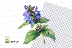 Blue and purple flowers clipart png Product Image 1