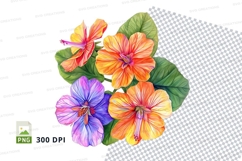 Vibrant tropical flowers clipart png Product Image 1