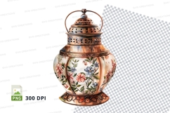 Decorative floral urn clipart png Product Image 1