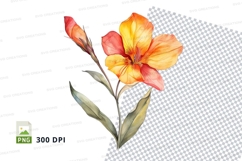 Vibrant orange and yellow flower clipart png Product Image 1