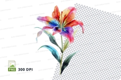 Colorful lily flower clipart png Product Image 1