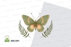 Elegant butterfly with leaves clipart png Product Image 1