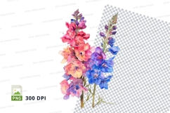 Colorful delphinium flowers clipart png Product Image 1