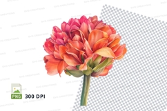 Bright orange and pink flower clipart png Product Image 1