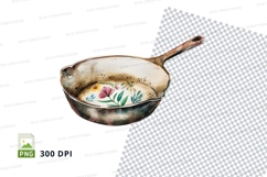 Decorative cast iron skillet clipart png Product Image 1