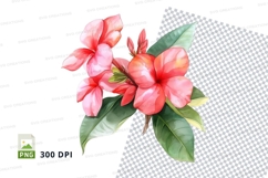Pink hibiscus flowers clipart png Product Image 1