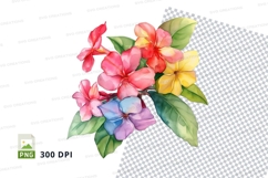 Vibrant tropical flowers clipart png Product Image 1