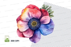 Colorful anemone flower clipart png Product Image 1