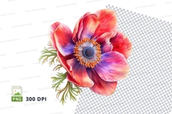 Vibrant anemone flower clipart png Product Image 1