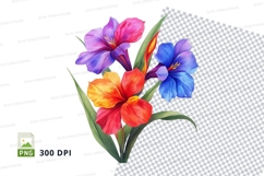 Vibrant flower bouquet clipart png Product Image 1