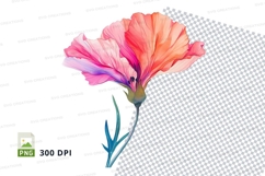 Vibrant poppy flower clipart png Product Image 1