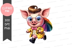 Stylish pig with rainbow cape Product Image 1